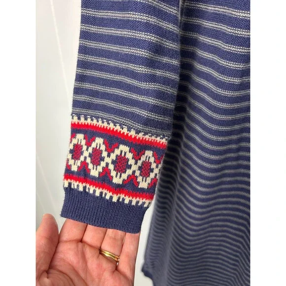 Hanna Andersson Dress Women's L Striped Knit Long Sleeve cotton‎ winter nordic - Picture 6 of 8